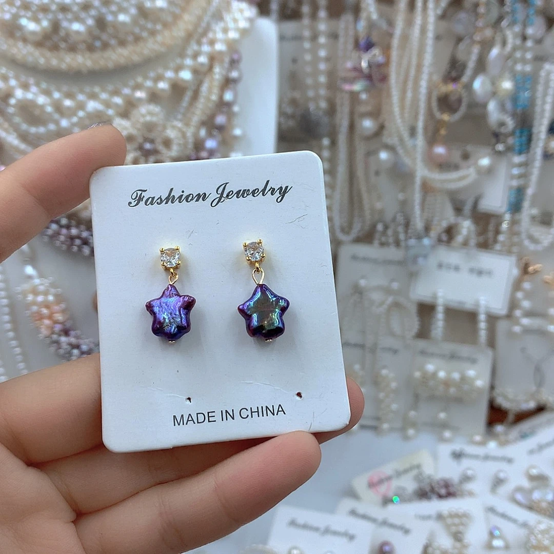 耳饰银S925镶嵌淡水珍珠