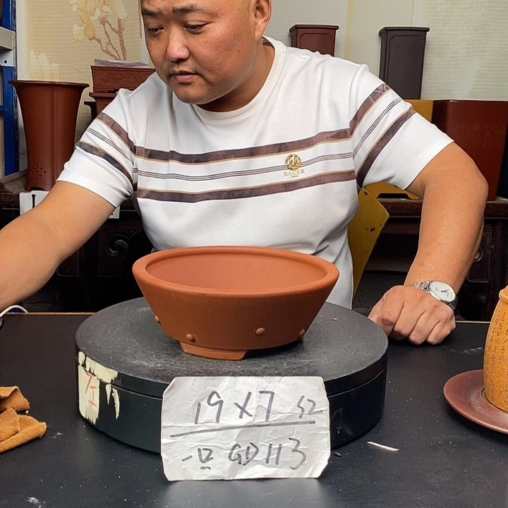 紫砂花盆货号一只GD113