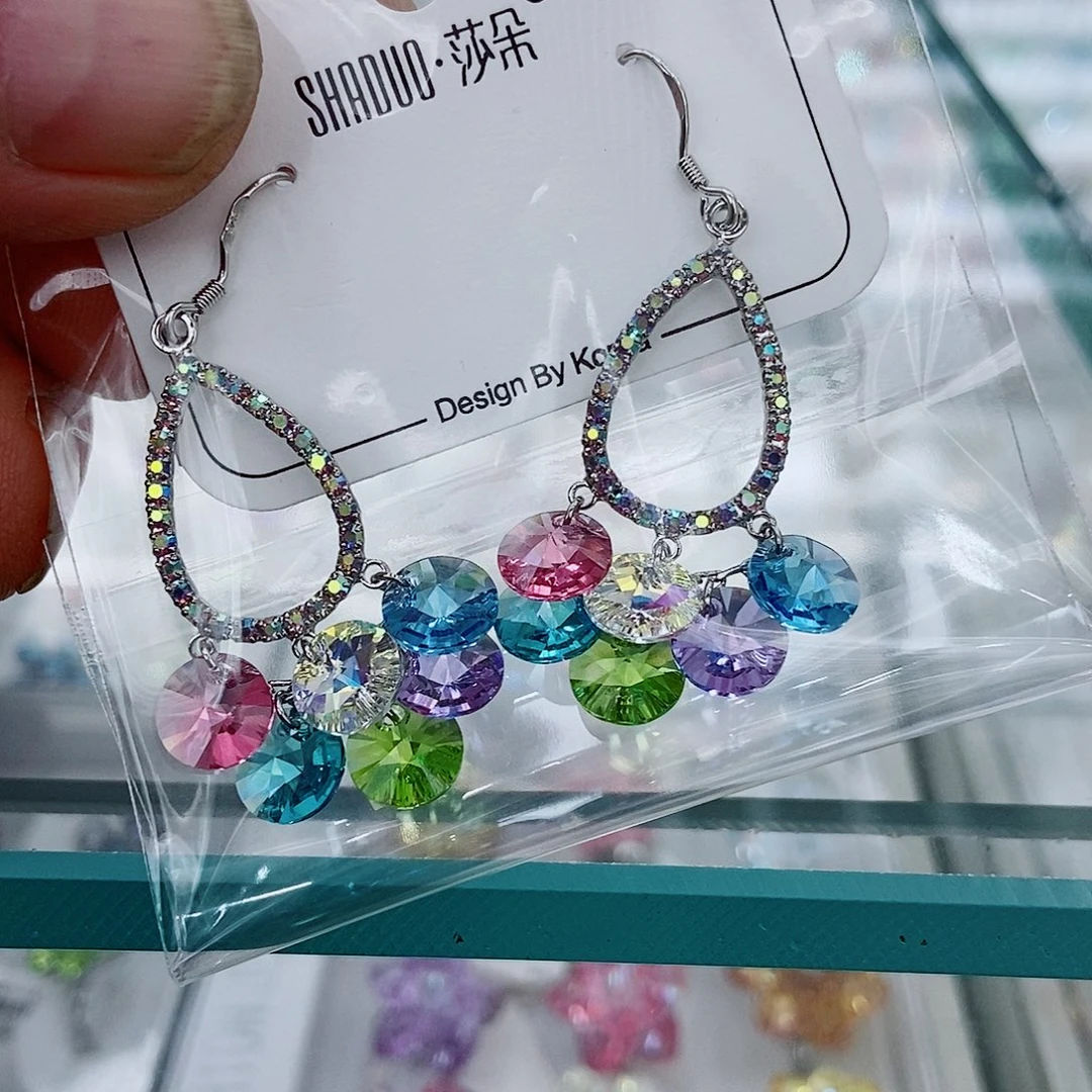 锆石纯铜合金耳环