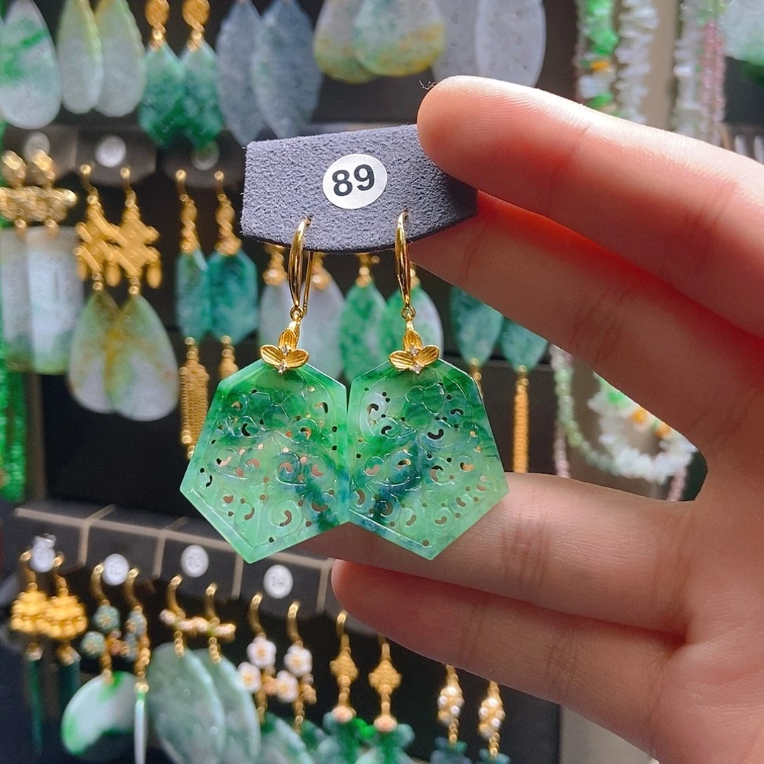 翡翠未镶嵌耳饰翡翠