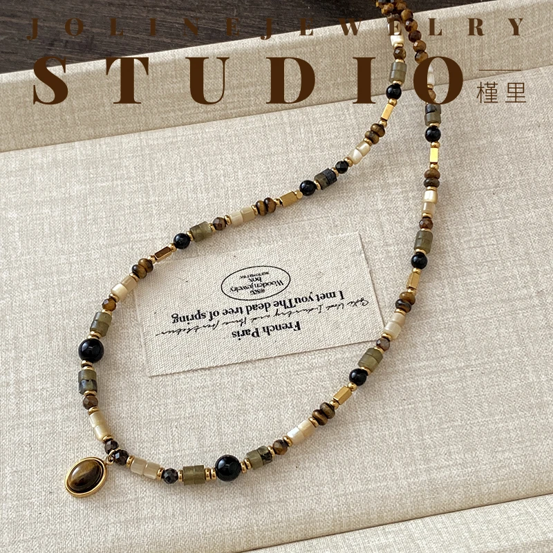 「里约」复古串珠项链轻奢小众高级感锁骨链卫衣链颈链