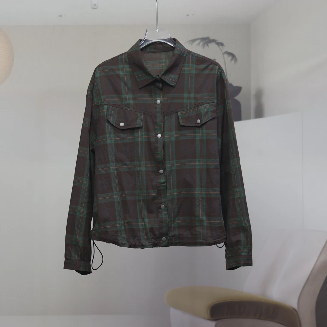 【8593】高品质原创设计咖色时尚百搭休闲长袖上衣云