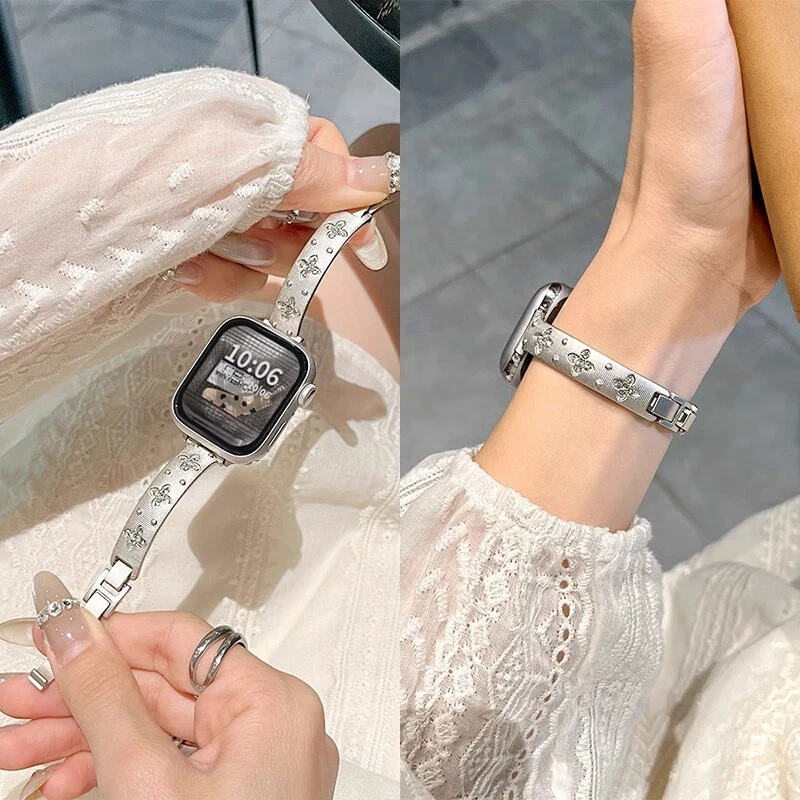适用苹果手表S10表带appleiwatchS9/8新款布契拉提金属手镯腕带SE