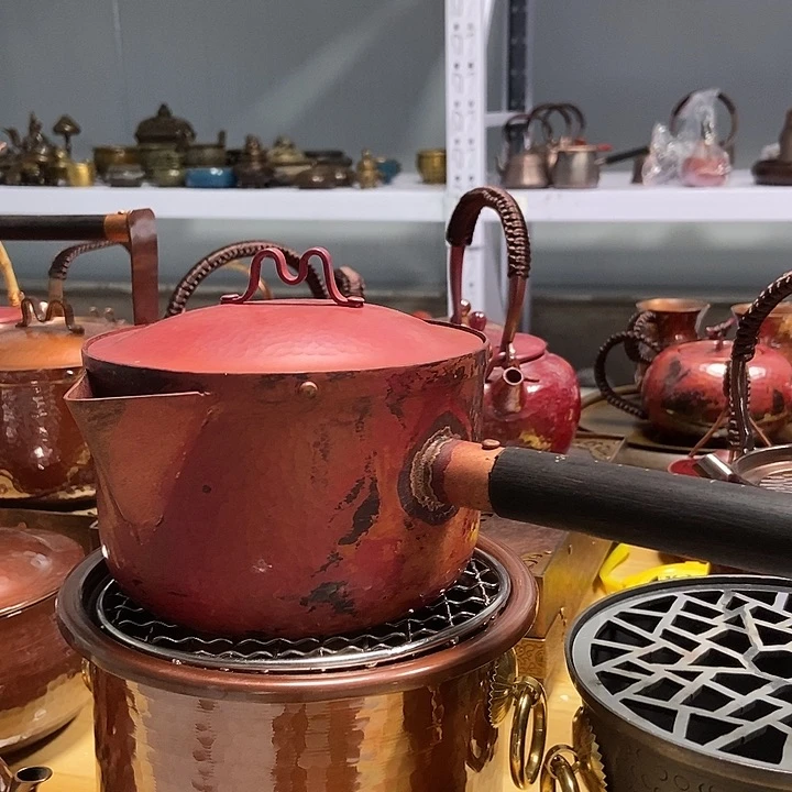 纯手工制作紫铜铜壶