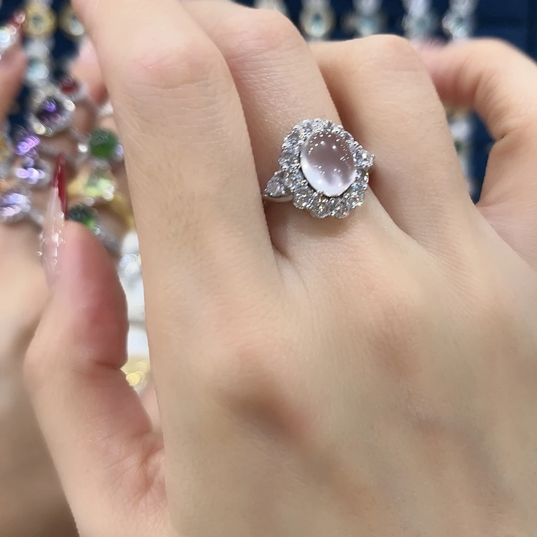 水晶女款银S925镶嵌戒指