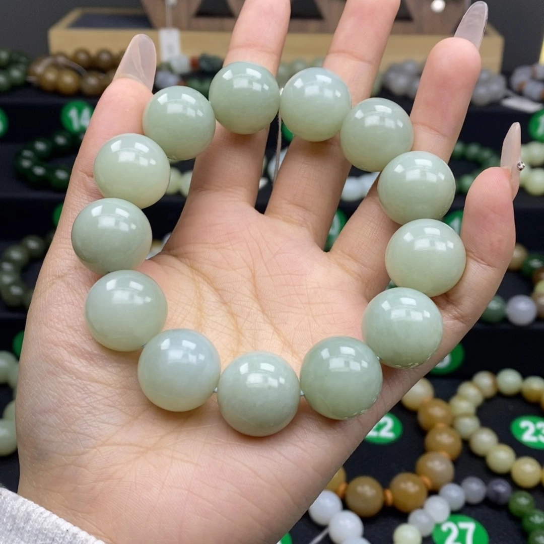 和田玉手链未镶嵌且末蓝18mm