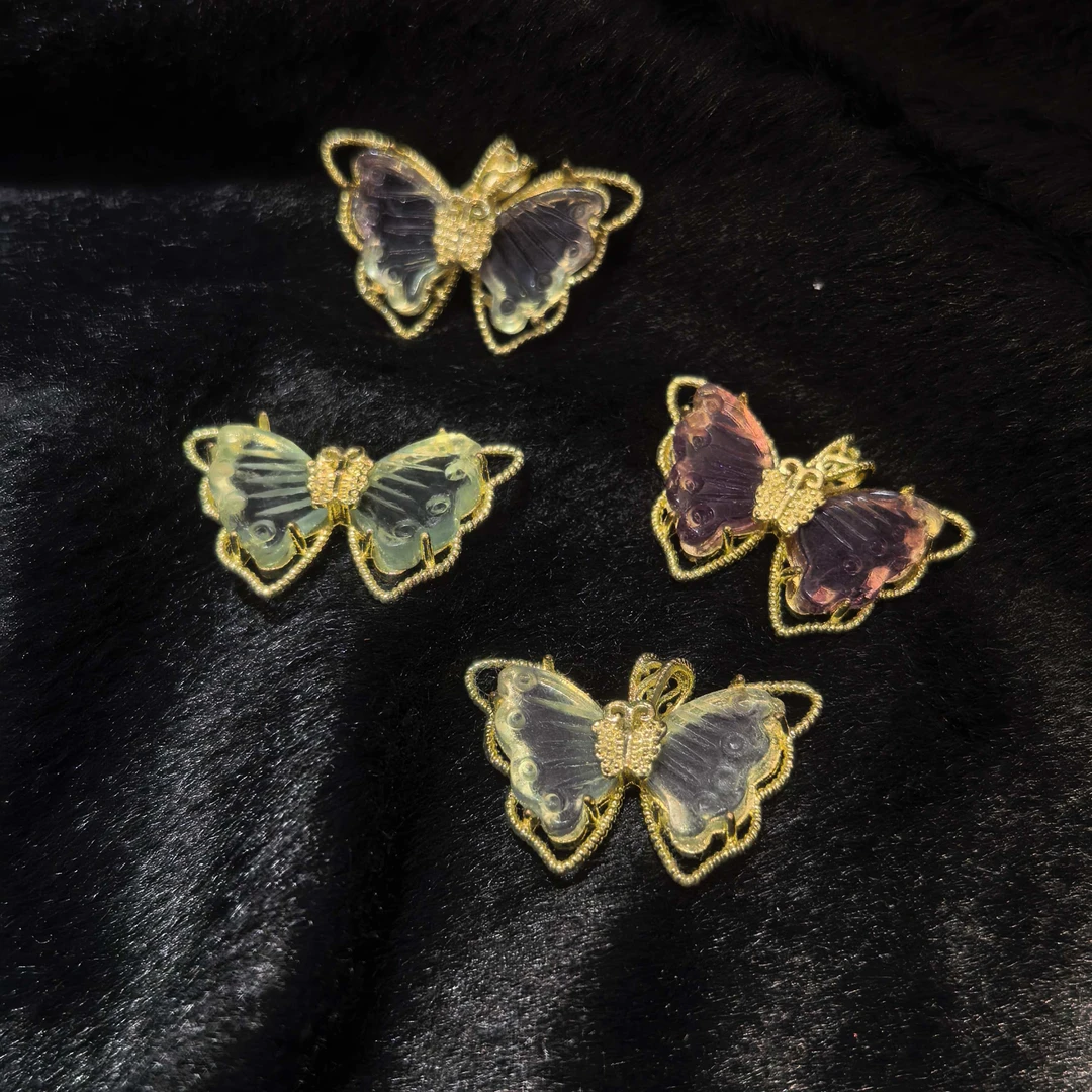 江德洋珠宝CT3623梦幻七彩蝴蝶萤石吊坠-配皮绳-多样性发只发一件