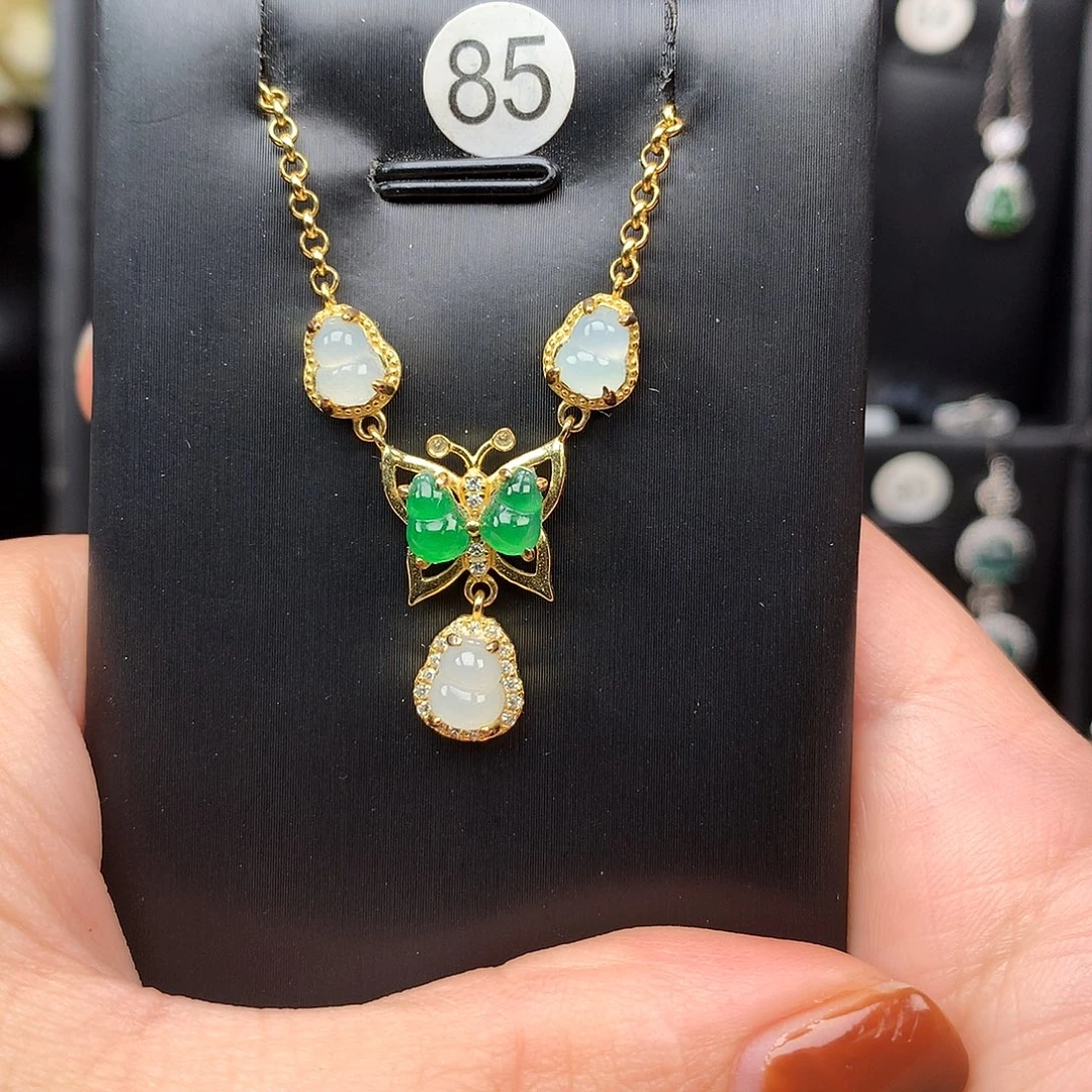 翡翠银S925镶嵌颈饰