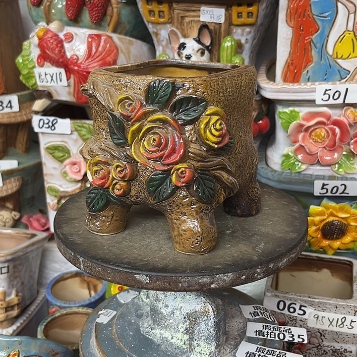 粗陶材质多肉花盆