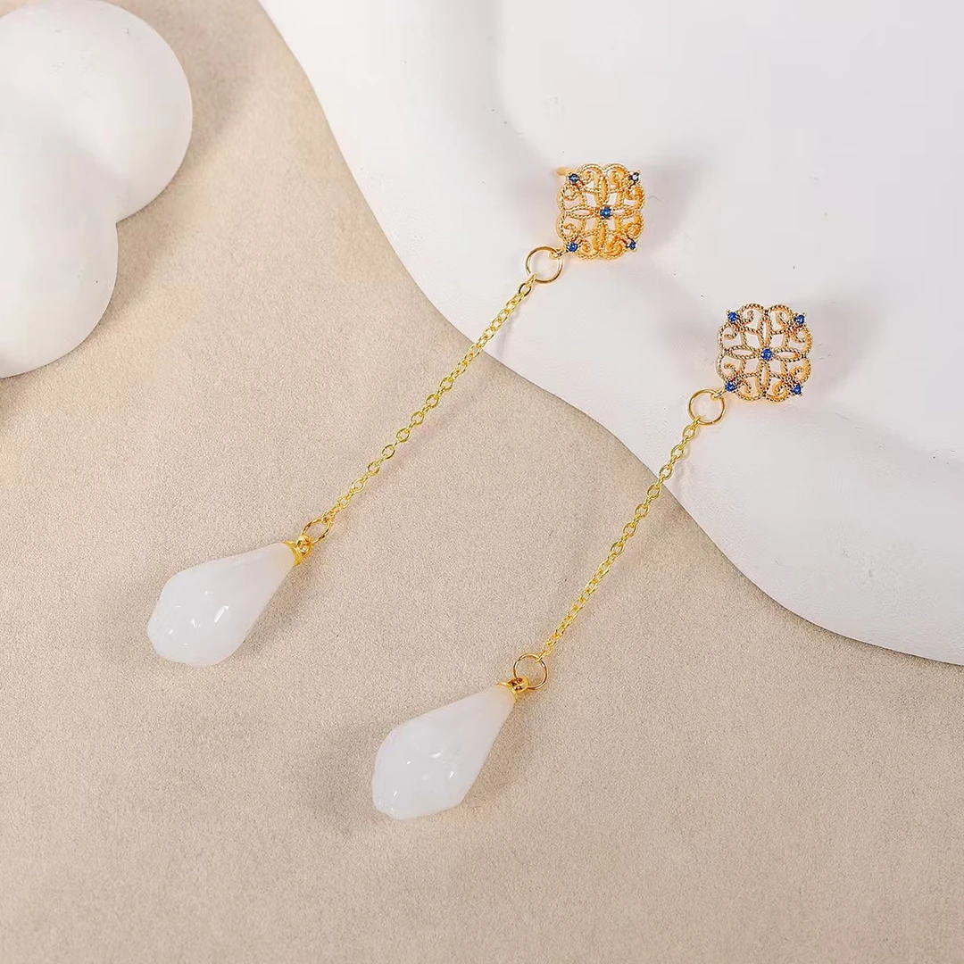 水滴耳坠长款显脸瘦高级感气质网红时尚百搭925银针