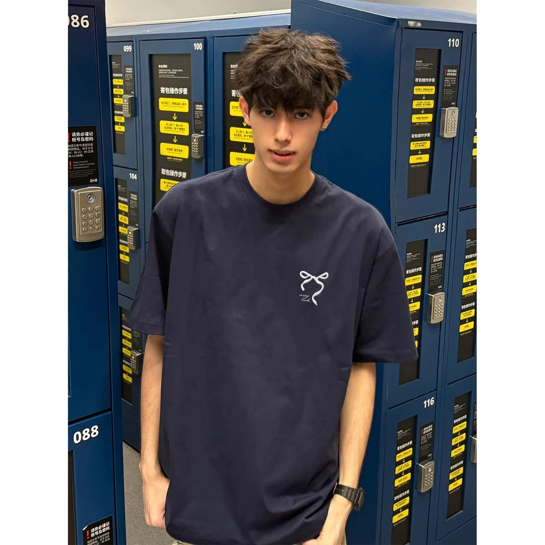 WASSUP HSUBE个性几何时尚夏季艺术字母印花短袖T恤男女款纯棉tee