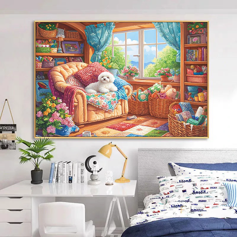 2025新款十字绣暖屋舒居十字绣大格四股59色60*80cm【裸包无针】