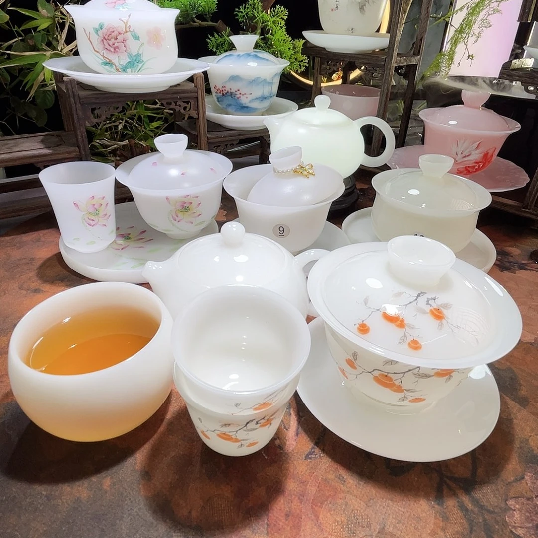 哈****事事如意盖碗➕6杯➕西施壶主人杯