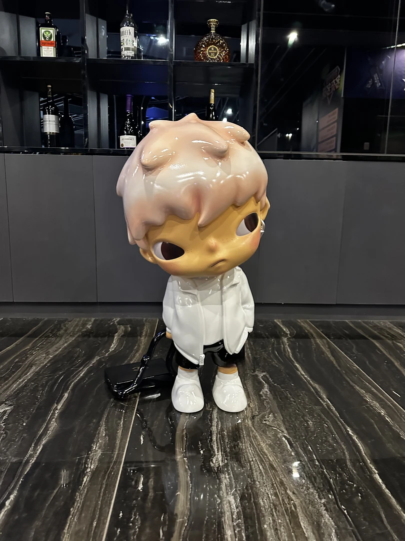 拉书包小男孩落地摆件装饰品网红新品创意女孩玄关大型可爱