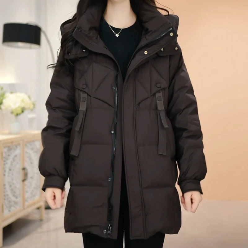 潮流时尚白鸭绒羽绒服女2024年新款冬装洋气保暖抗寒气质显瘦外套