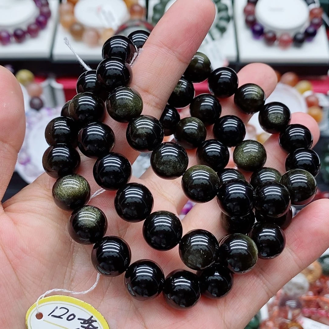 黑曜岩未镶嵌手链金曜石手链