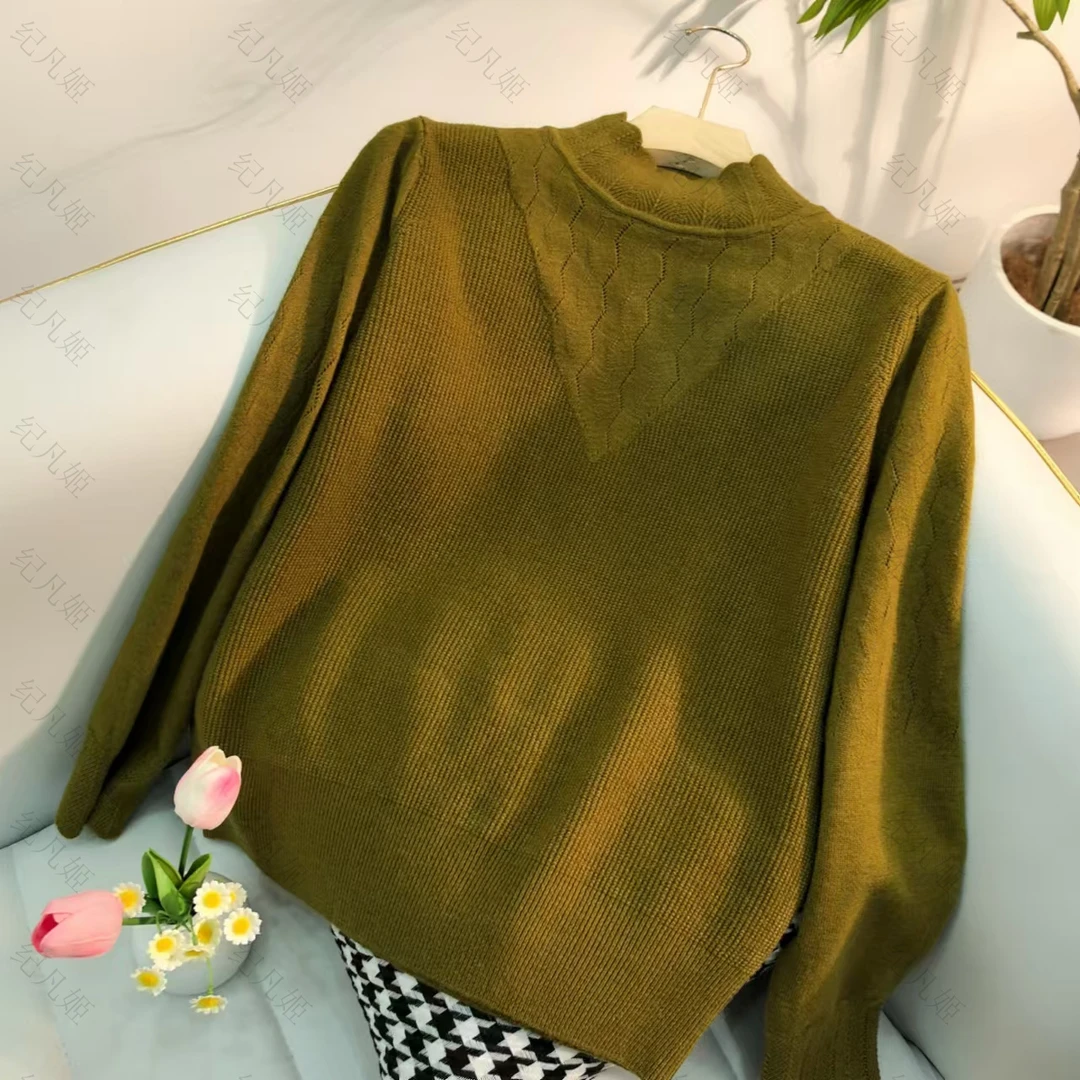 纪凡姬/2401-秋冬季网红时尚内搭宽松百搭套头针织长袖针织衫