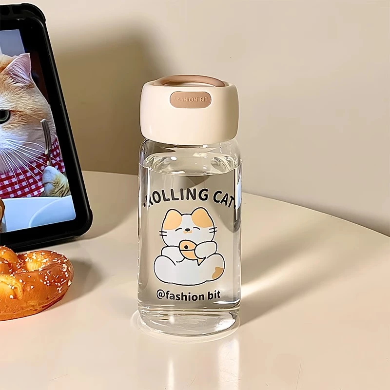 英国【轻奢】CoopKoop直饮小巧可爱猫咪玻璃杯女便携迷你夏天水杯子