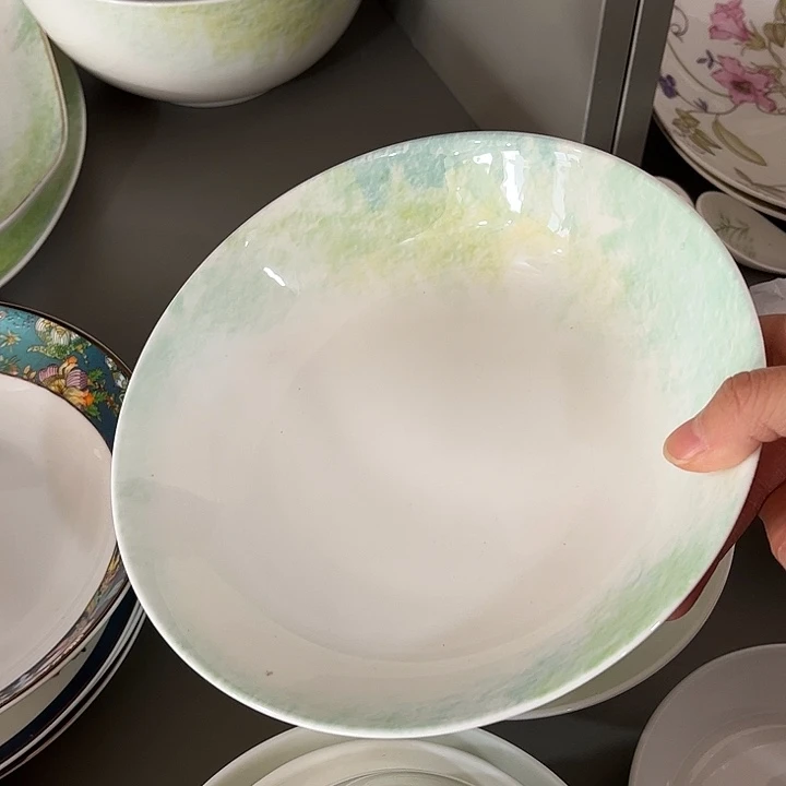 瓷片微瑕骨瓷盘两只装星河