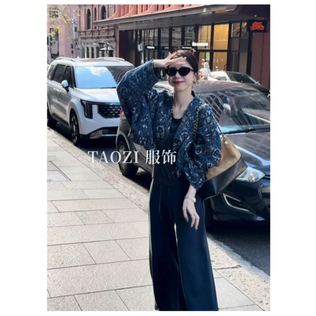 【现货秒发】03522 倪n同款新中式腰果花外套落肩蝴蝶袖春款上衣