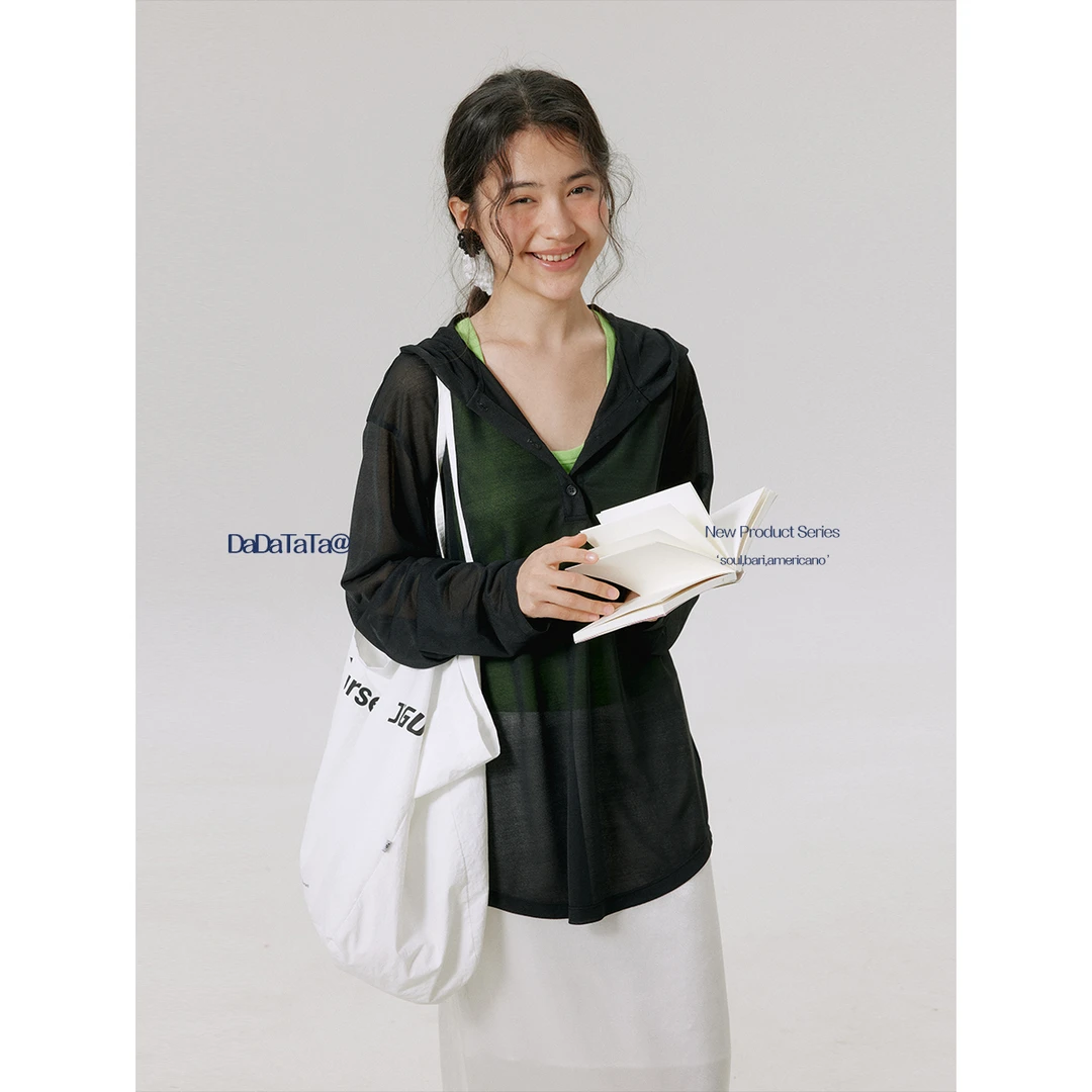 DADATATA晶咕白标【简白画稿】连帽套头小衫春秋长袖运动休闲夏季