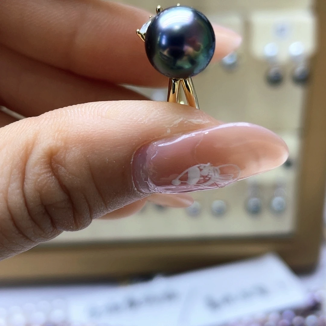 海水珍珠戒指银S925镶嵌