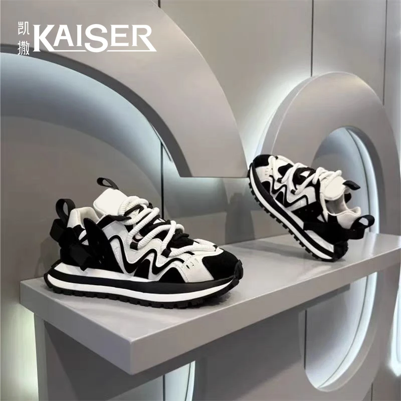 凯撒男鞋2026新款潮流百搭休闲鞋子男款时尚厚底增高运动老爹潮鞋