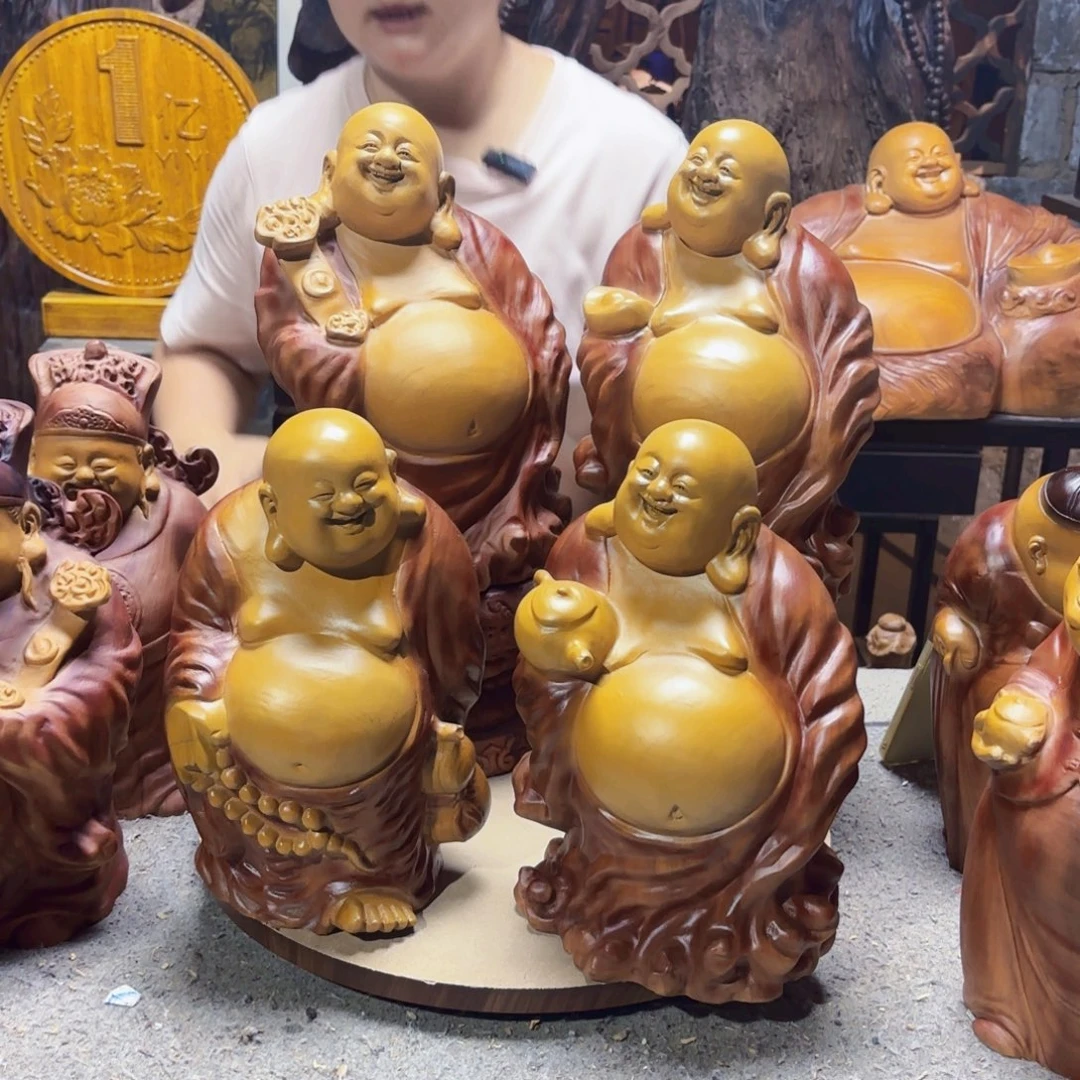 肥***嘟香樟木四个弥勒佛