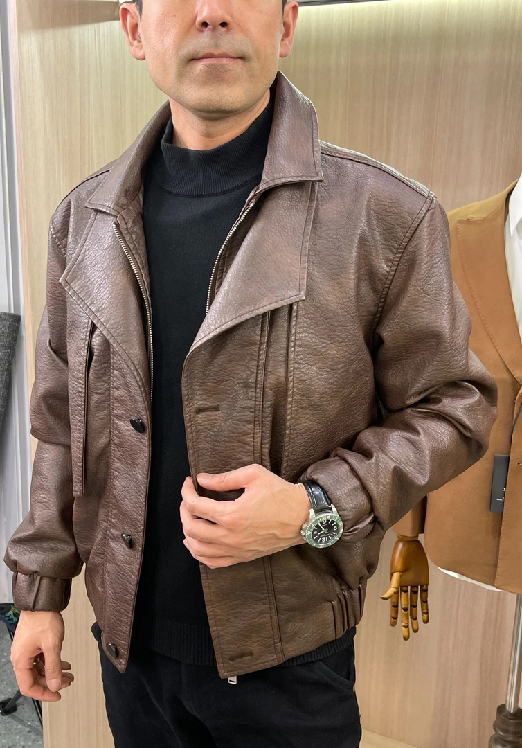 男士皮衣外套时尚休闲夹克2025新款（816）