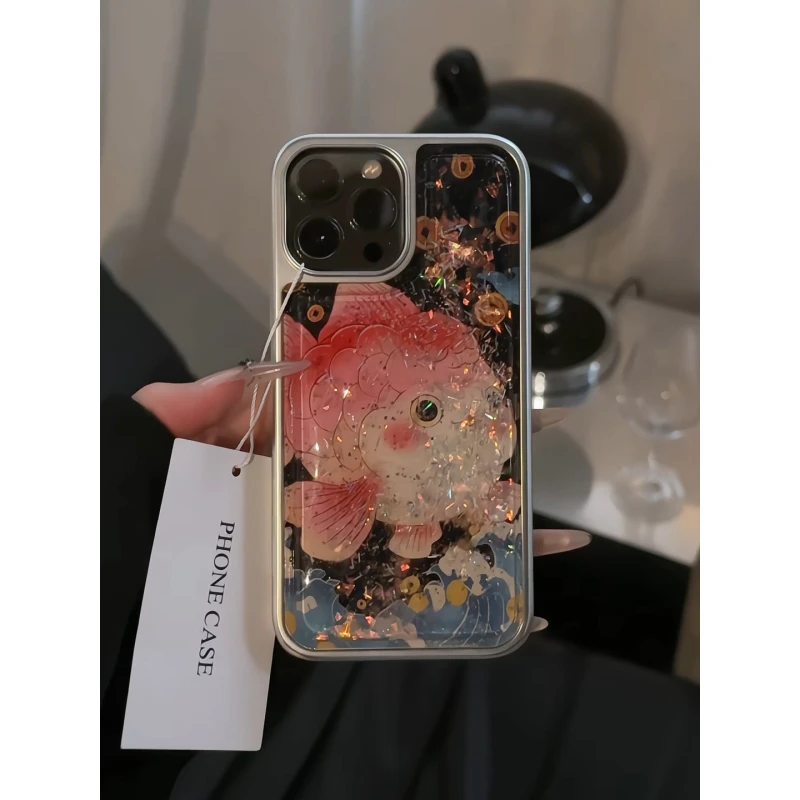 锦鲤适用苹果17pro手机壳iphone16pm小众大孔相框华为p70女小米15