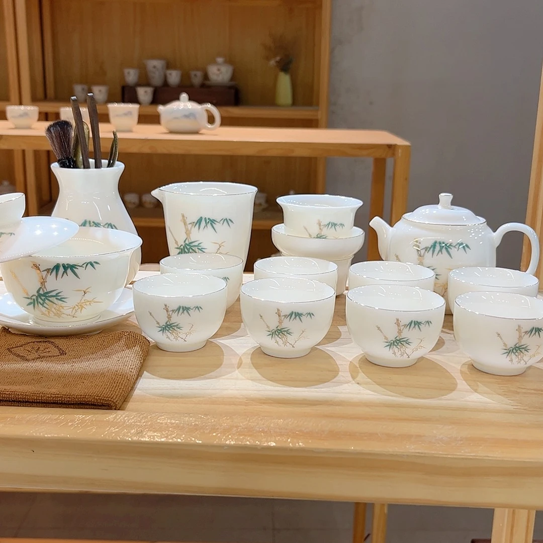 【御瓷斋】羊脂玉瓷茶具套装