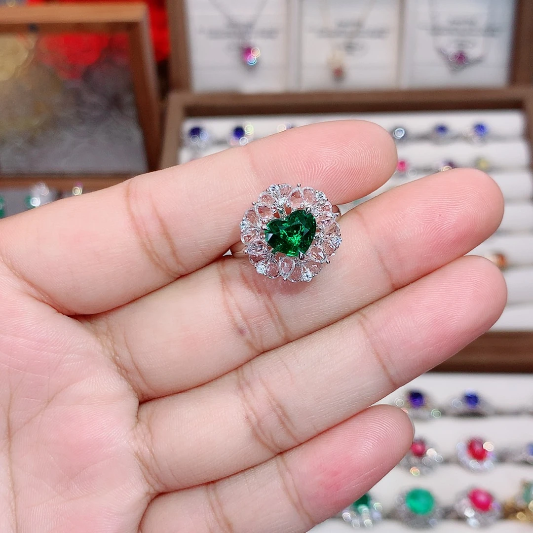 戒指石榴石（沙弗莱）18K金镶嵌1.62ct/七天无理由