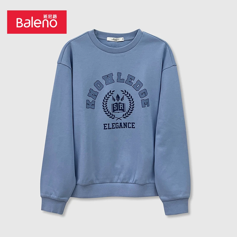 班尼路女装字母学院印花卫衣BO8823303L035