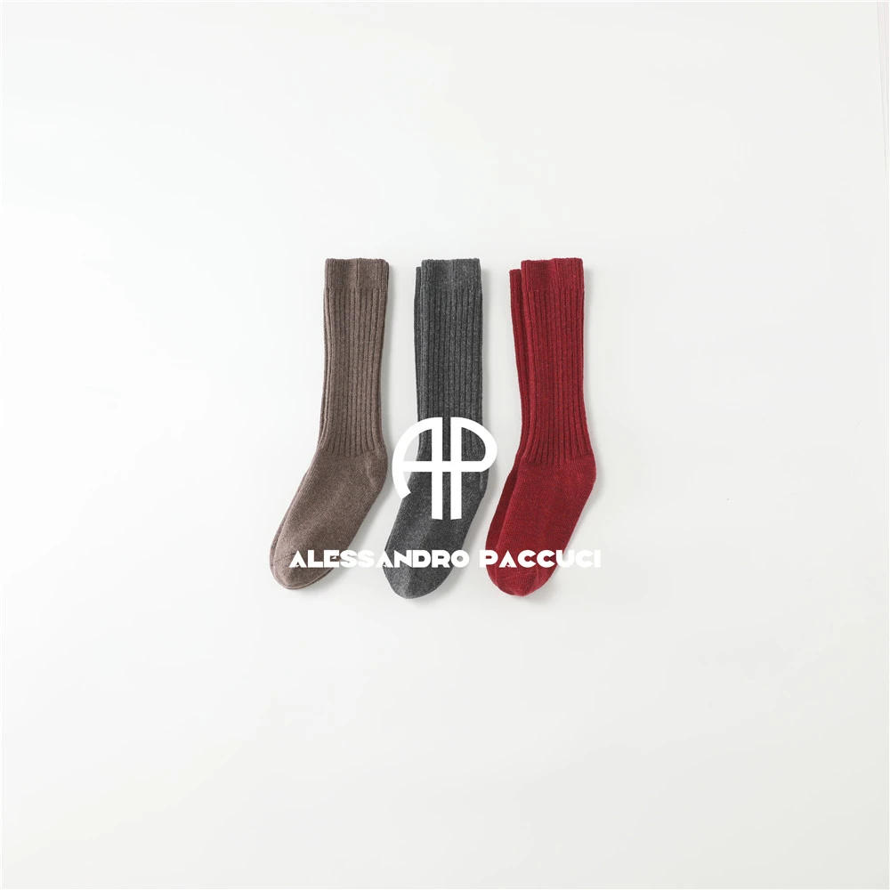 AP洛哥44103AZ【跃动】羊毛芭蕾风粗针宽抽条百搭堆堆中筒袜