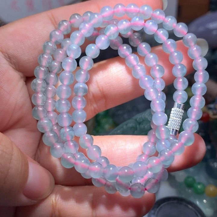 翡翠项链未镶嵌保真天然A货翡翠