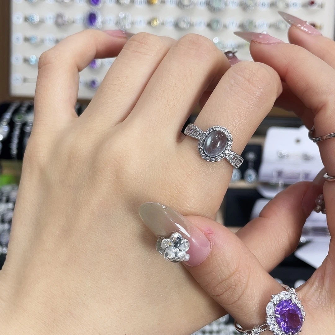 9****银S925镶嵌海蓝宝石戒圈