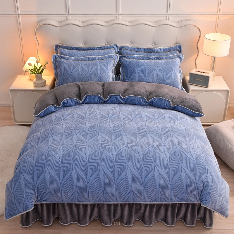 加大尺寸特殊尺寸牛奶绒四件套加厚加密冬季保暖4件套220x240被套