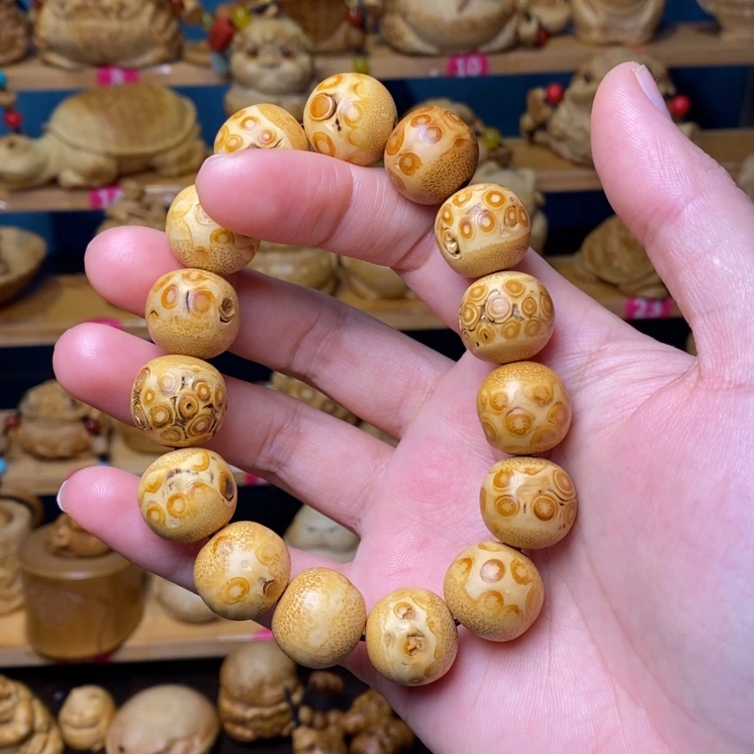 竹竹根珠手串竹雕制作