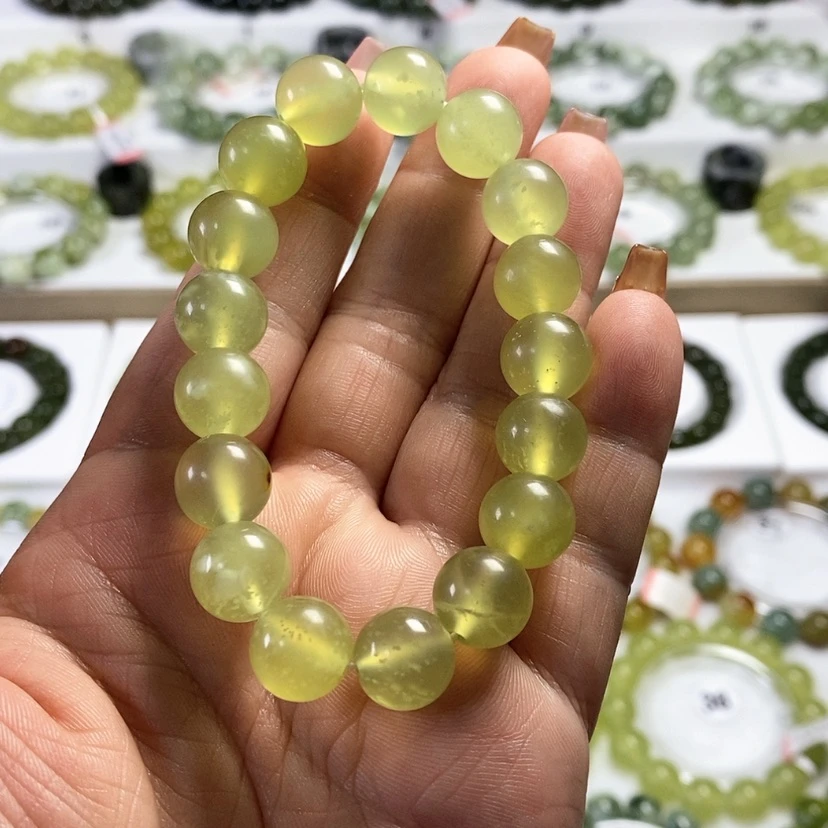 【闪购商品】未镶嵌蛇纹石玉手链卡12