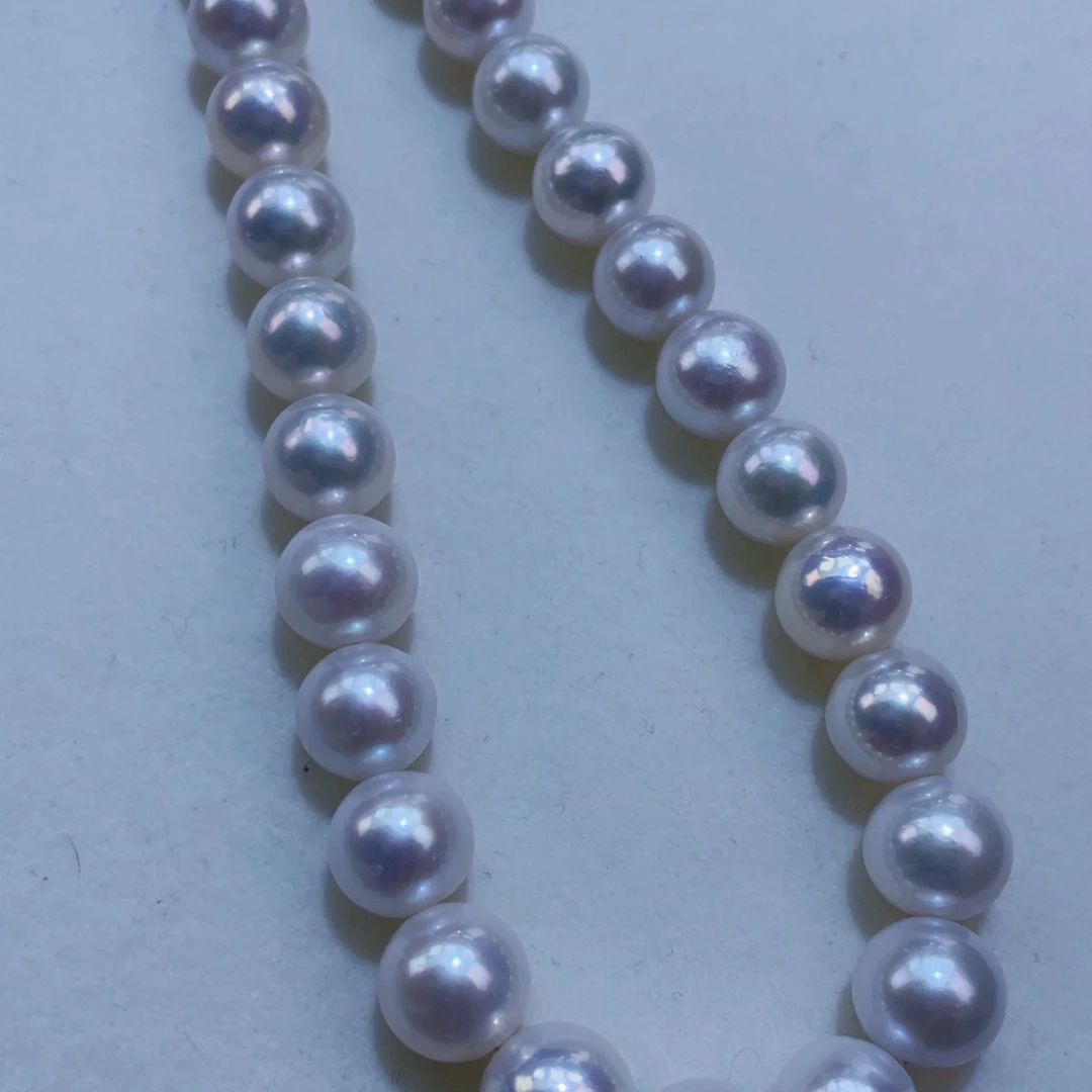 淡水珍珠银S925镶嵌颈饰9/11极光冷白炫彩正圆几乎无暇