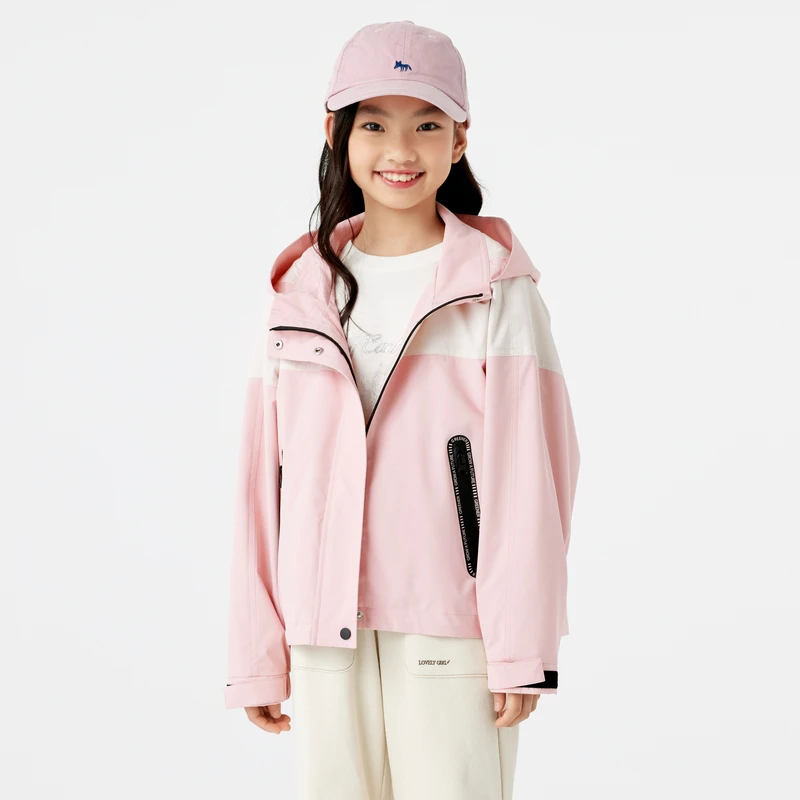 巴拉巴拉儿童软壳衣女童外套新款秋装宽松连帽潮Q202324105005