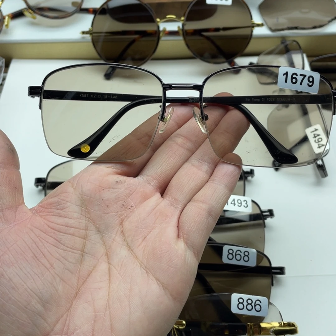 茶水晶半框眼镜 1679