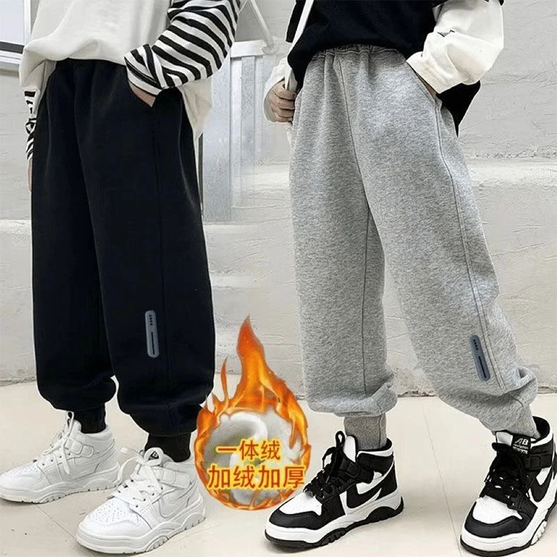 2025男女童宽松儿童运动裤中大童裤洋气长裤儿童加绒裤男童裤子冬