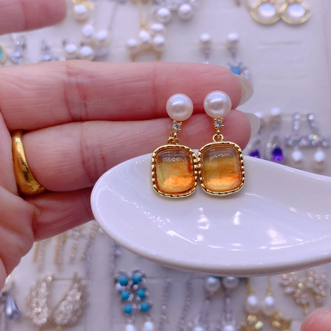 耳饰合金淡水珍珠