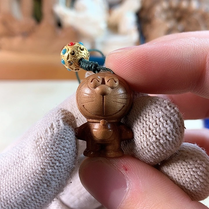 檀香木吊坠马*哆啦梦吊坠