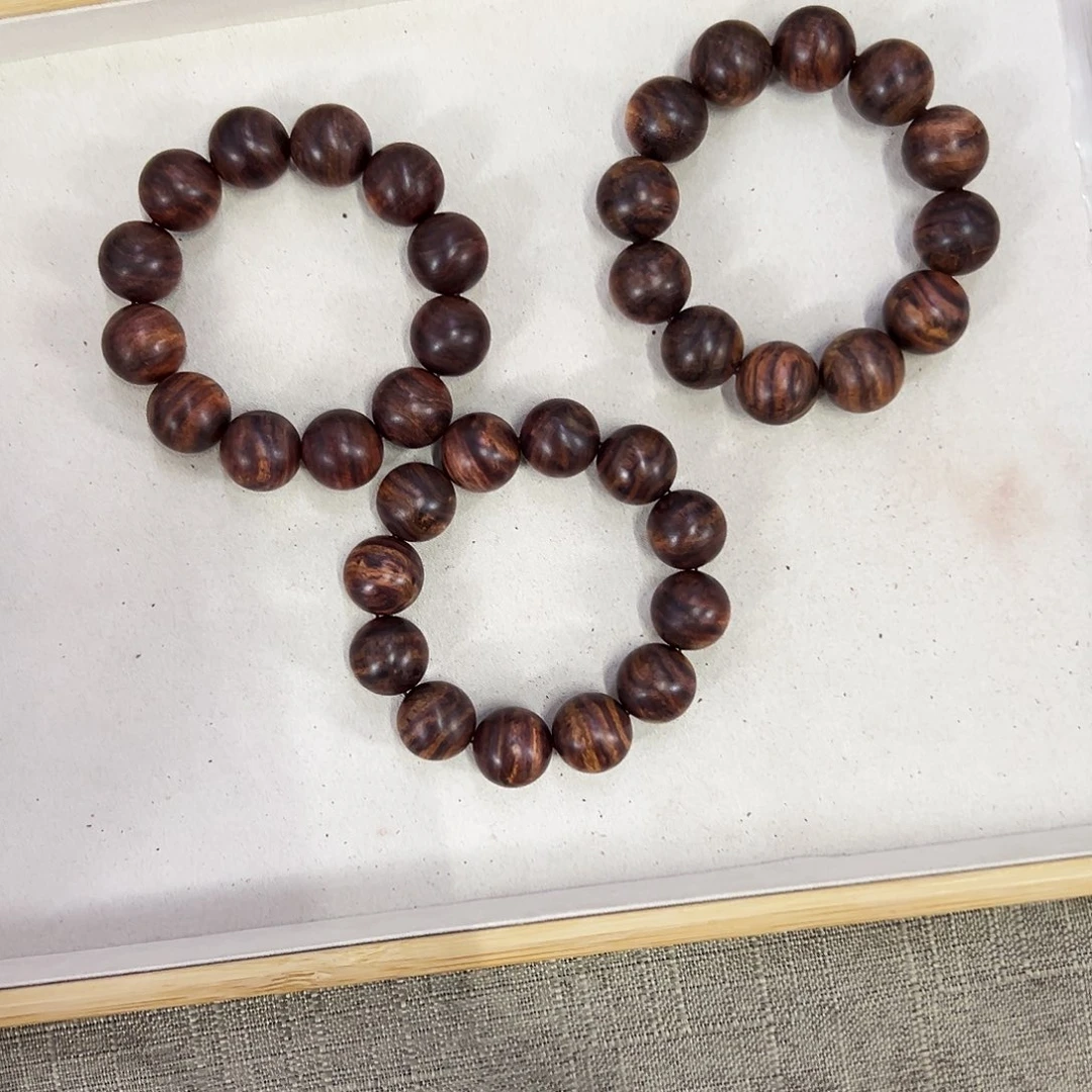 黄花梨/降香黄檀手串/手链20mm圆珠粗抛无胶无腊山