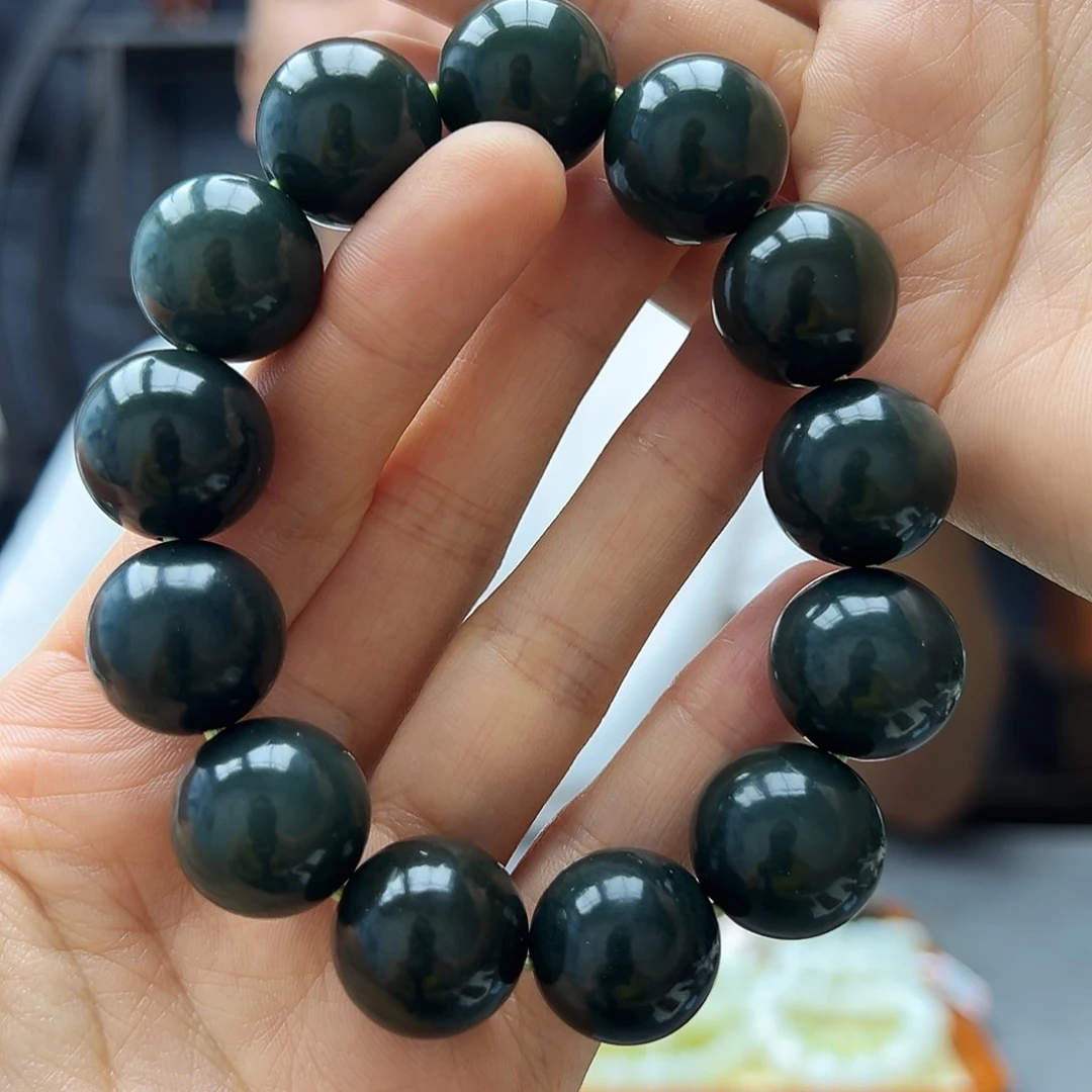 手串未镶嵌和田玉18且末瓷蓝