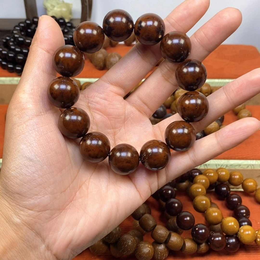 紫金鼠手串18红皮大光珠