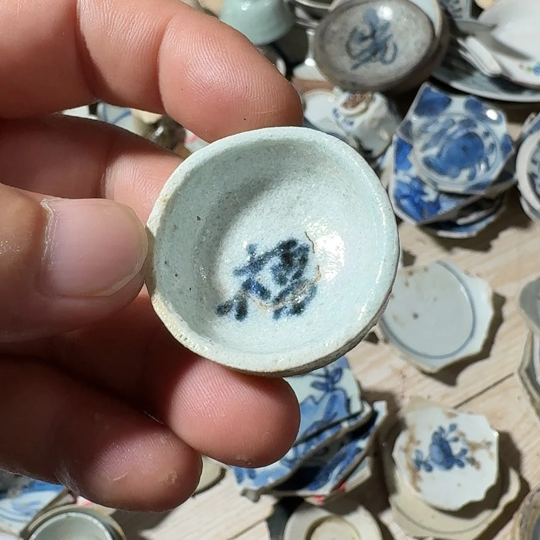 瓷片青花福字蝈蝈食罐，顺丰包邮