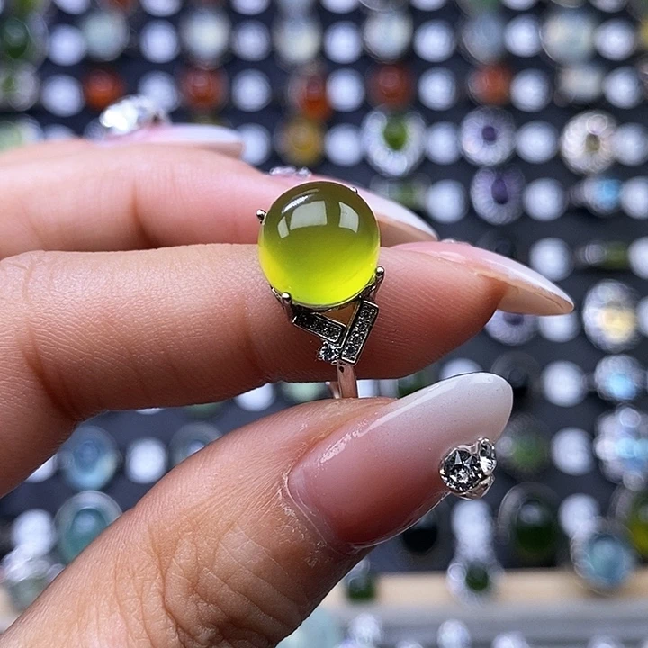 岫玉戒指银S925镶嵌用****6